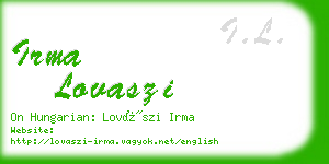 irma lovaszi business card